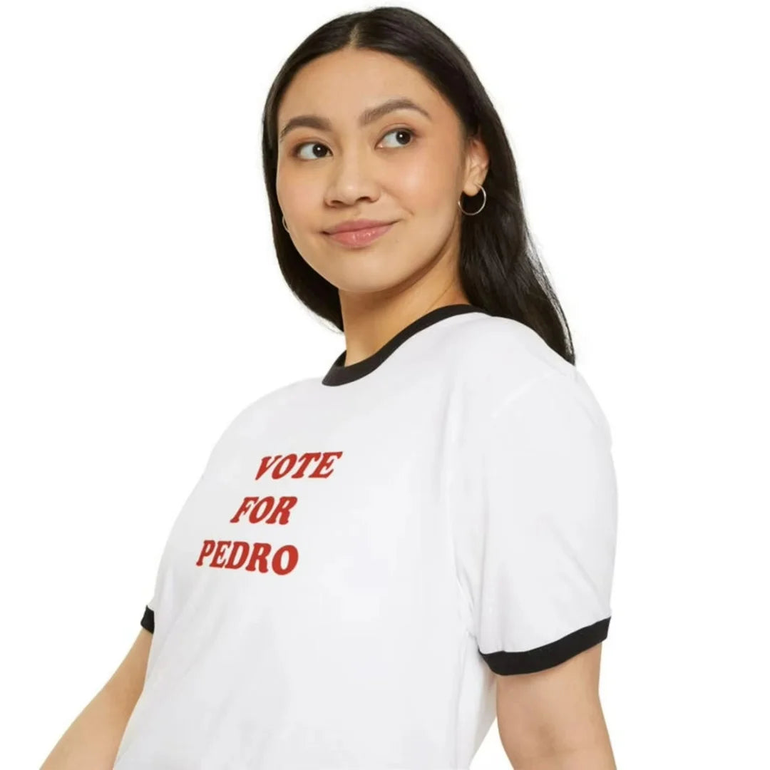 Napoleon Dynamite Vote For Pedro Graphic Ringer Tee