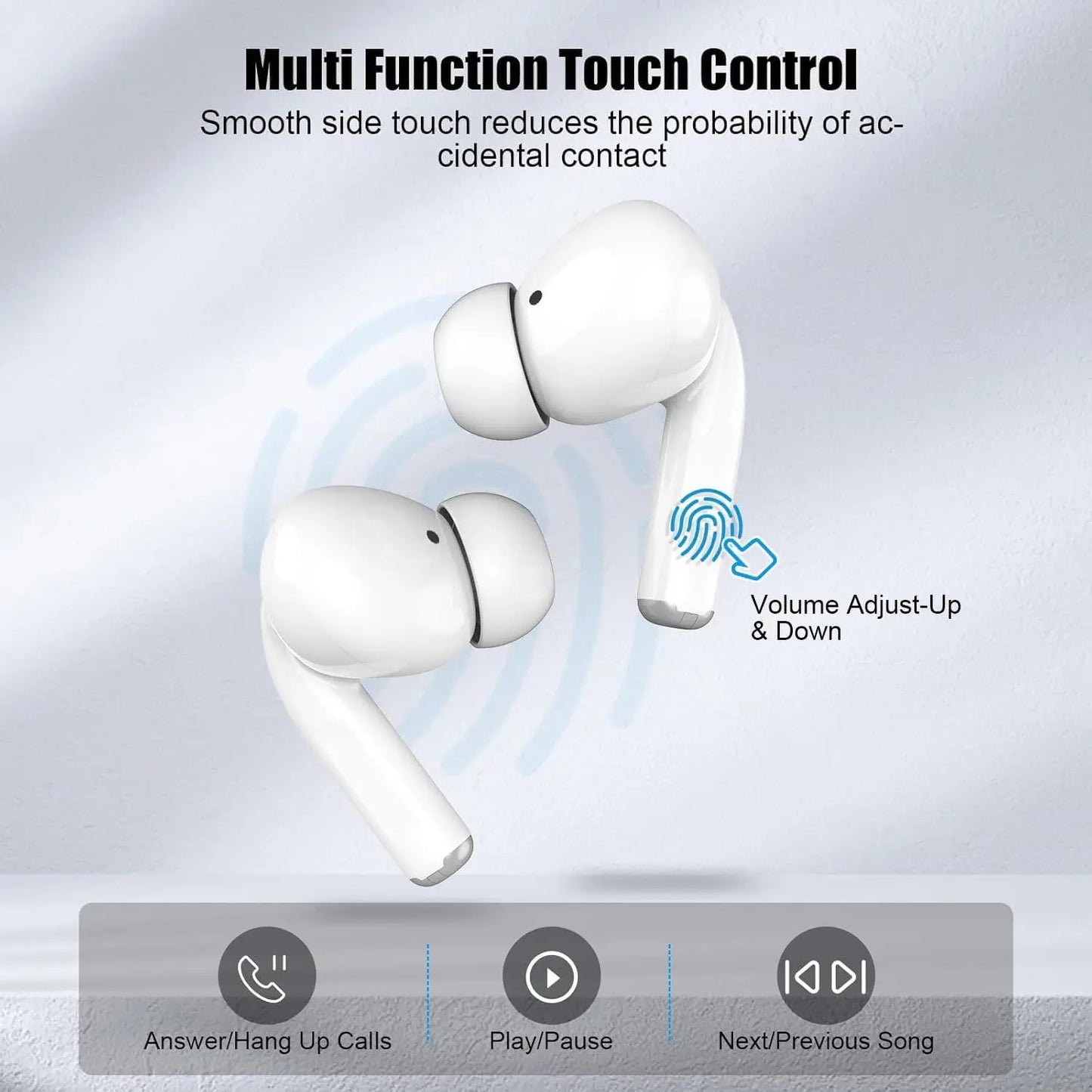 2026 New Bluetooth Wireless Earphones, 5.3 Bluetooth Earphones for Wireless Earphones, ENC Noise Cancelling Earphones, In Ear HiFi Low Bass White, Suitable for Outdoor, Indoor Sports, Rest, Wearing, Best Choice for Gifts