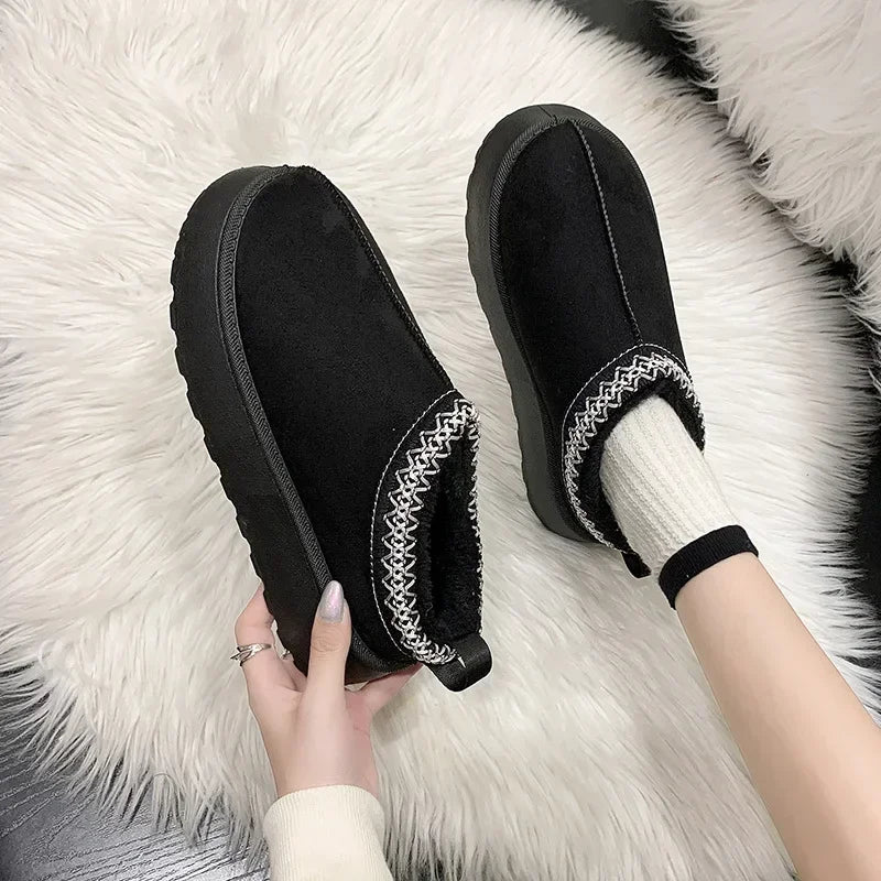 Cashmere-Lined Slip-On Snow Slipper Boot