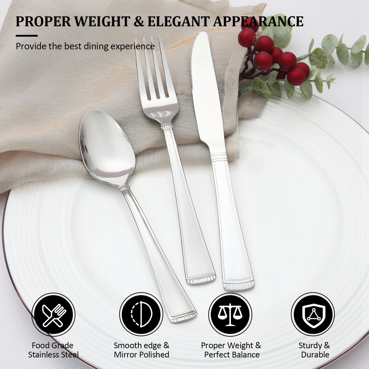 20-Piece Mirror Polished Flatware Set