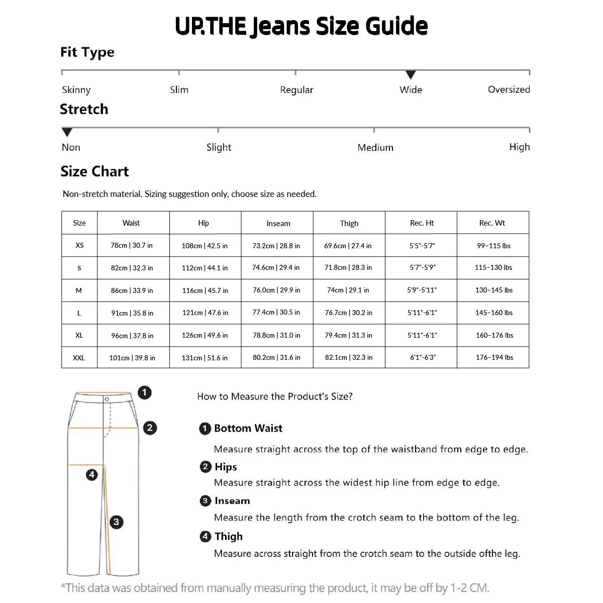 UP.THE Light Wash Baggy Wide Leg Jeans
