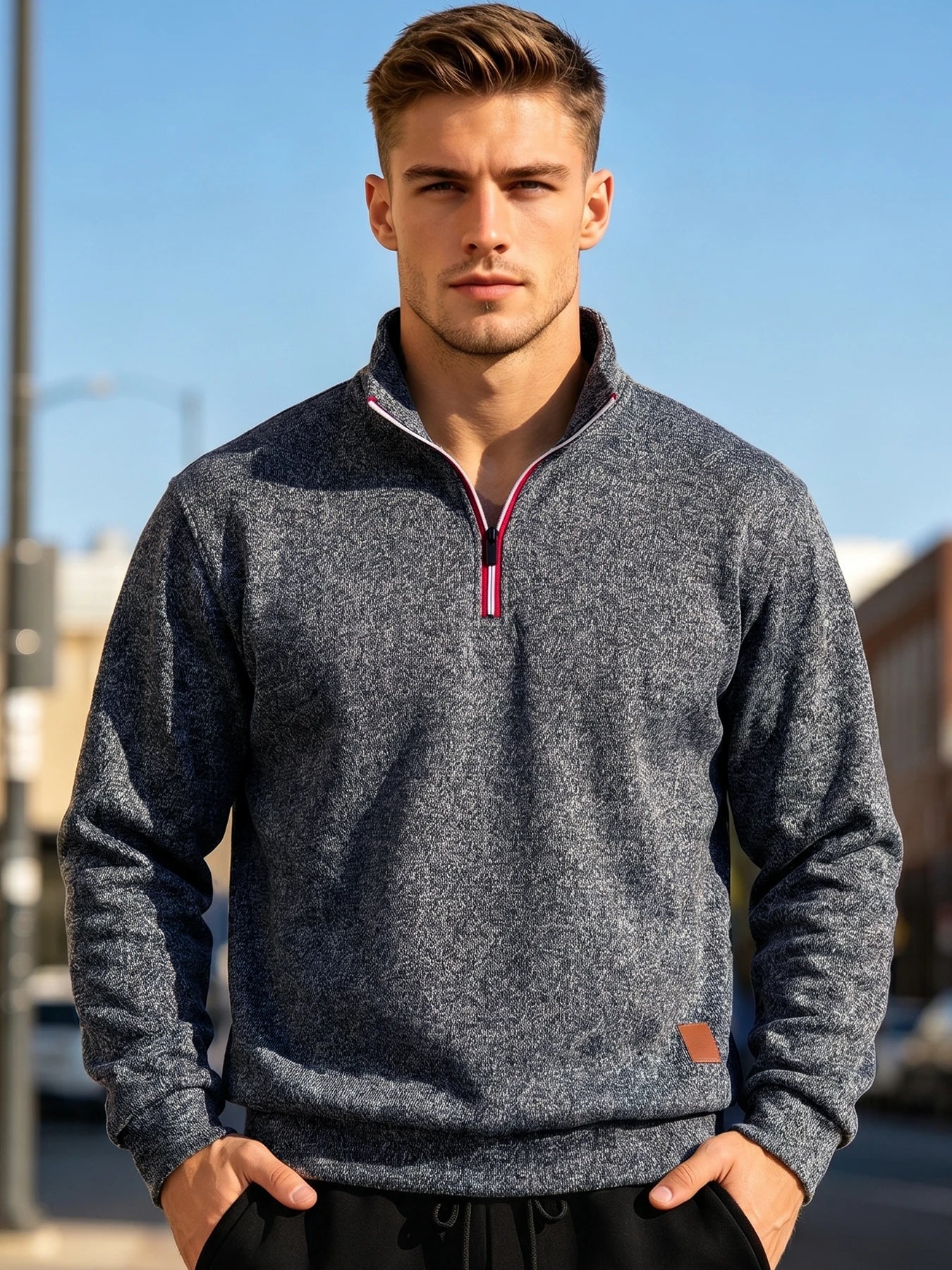 Men's Quarter-Zip Mock Neck Pullover