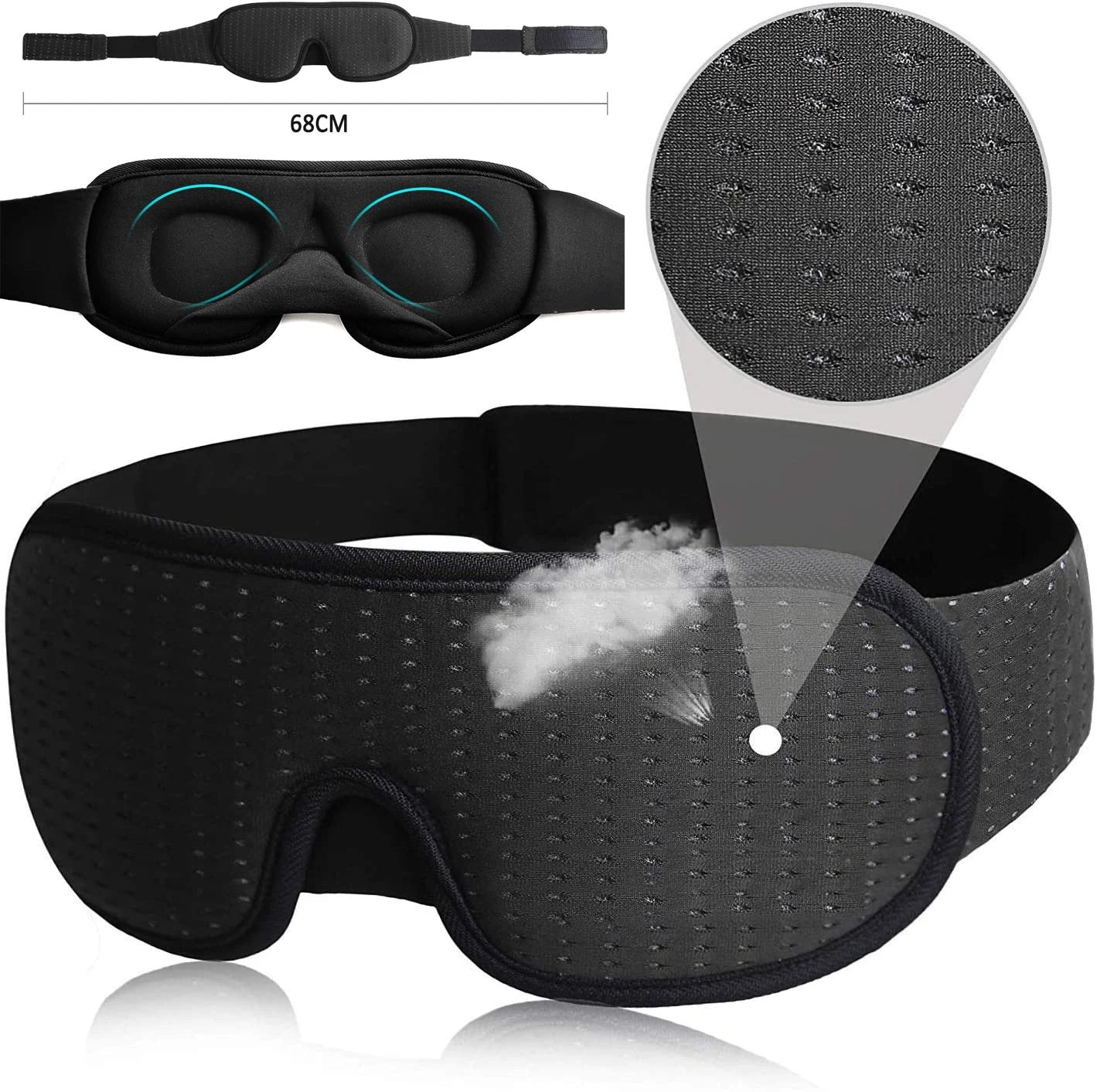 3D Contoured Blackout Sleep Mask