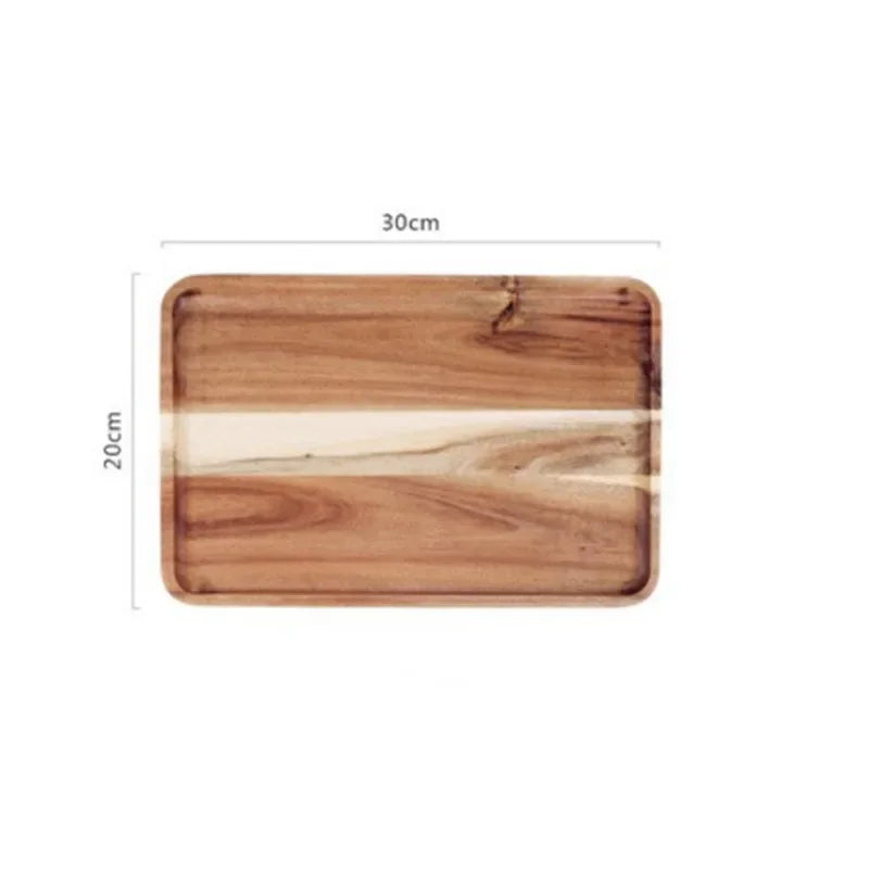 Acacia Wood Rectangular Tea & Serving Tray