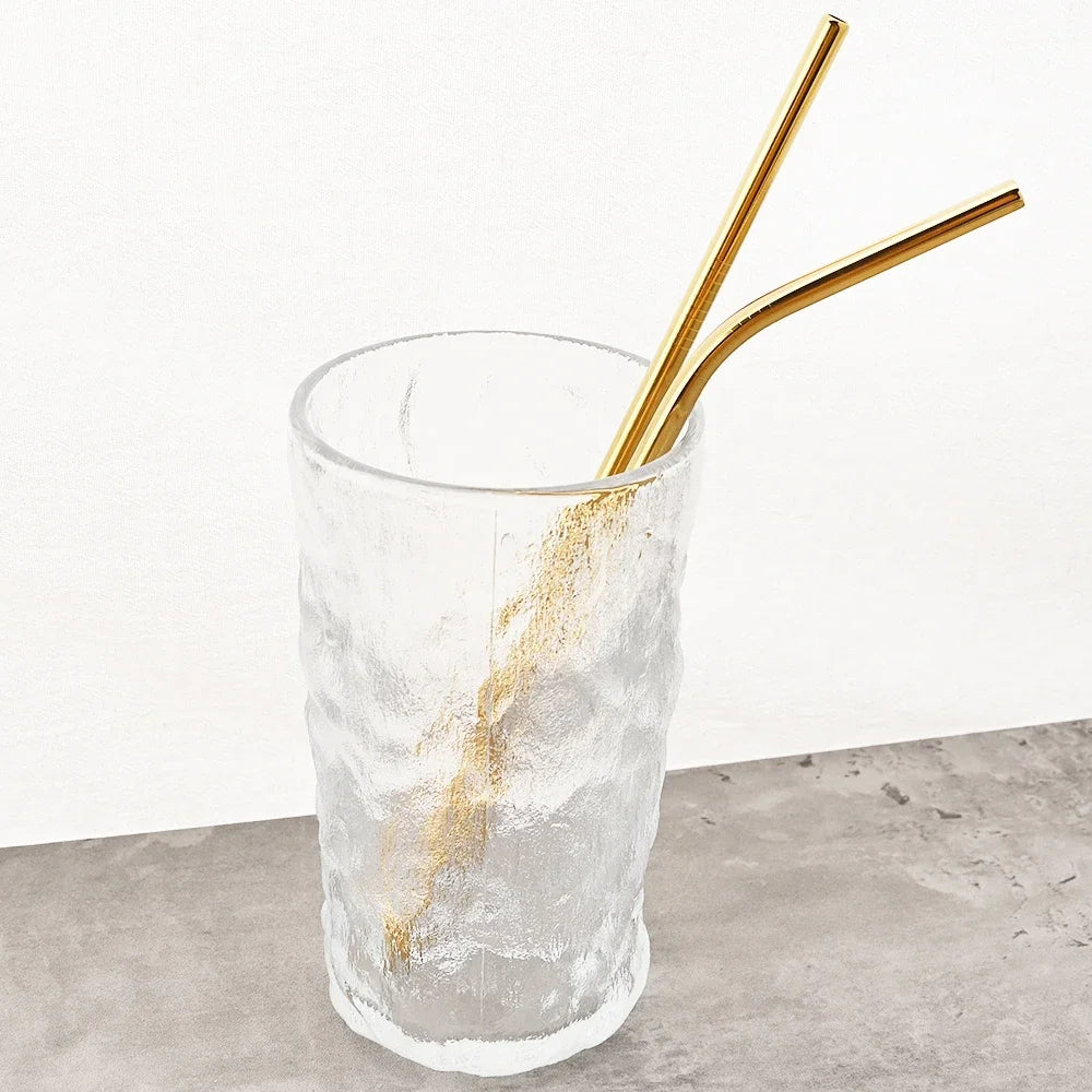 8pcs Colorful Reusable Drinking Straw Metal Straw 304 Stainless Steel Straws Set with Brush Bag Bar Cocktail Straw for Drinkware