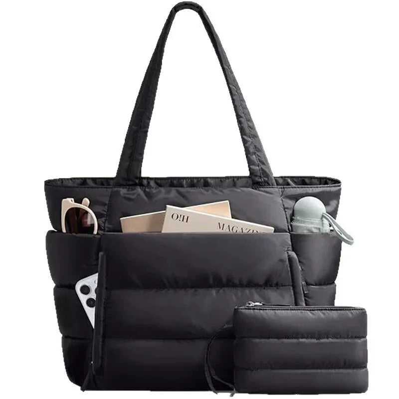 Padded Commuter Shoulder Tote Bag